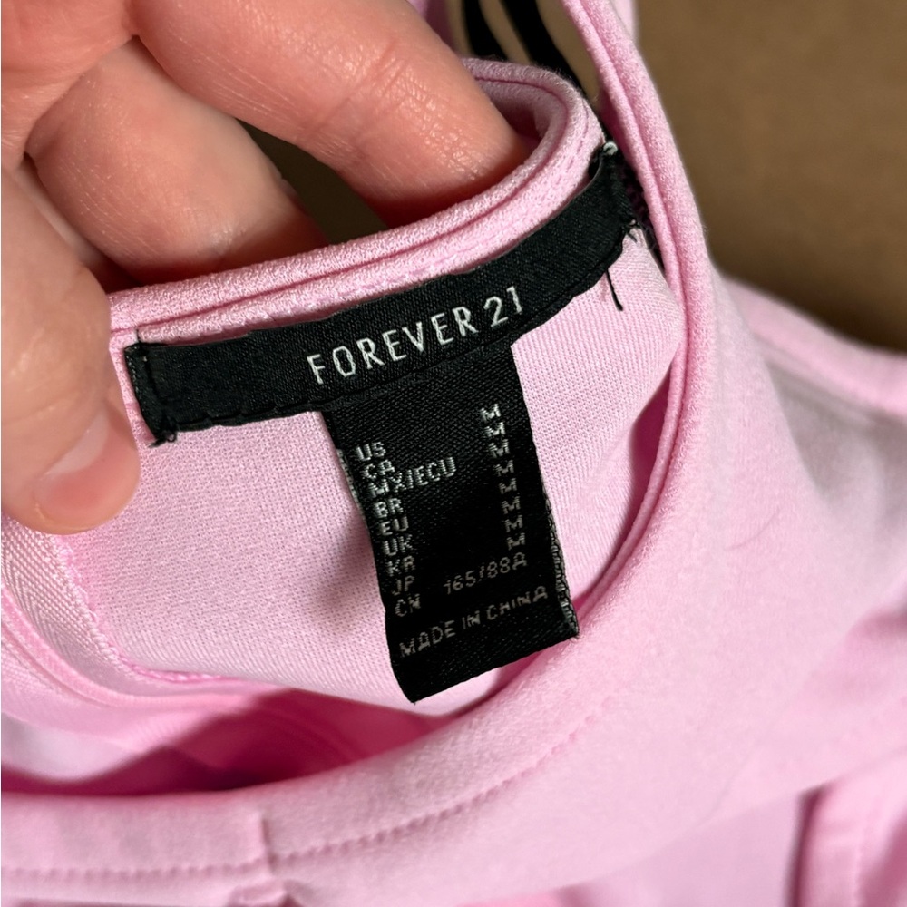 Forever 21 Light Pink Backless Cutout Rose-Accent Mini Dress - Picture 4 of 6